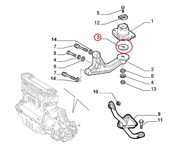 Scheibe Motorhalterung Fiat Marea - Lancia Lybra Original 46461194-image