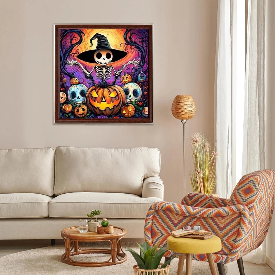 Хэллоуин бриллиант искусства, ужасы бриллиант художественные наборы для взрослых, череп 5D полный дрель  - Изображение 3 из 4