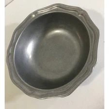 Vintage Wilton Pewtarex Bowl Scalloped Edge Serving Dish Home Decor