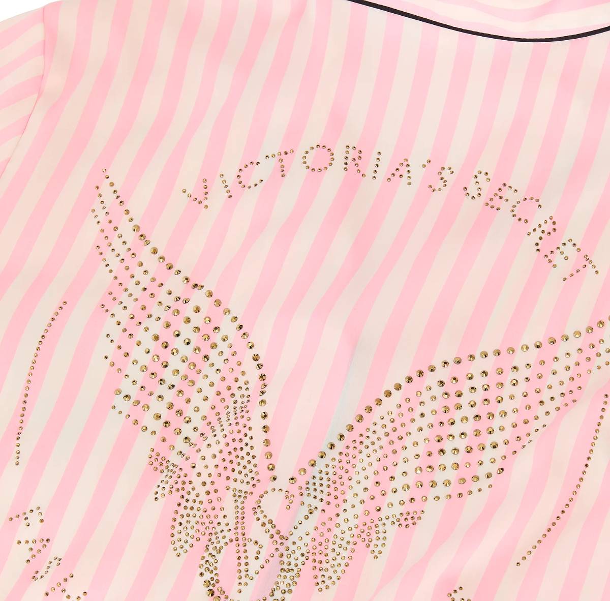 Victoria's Secret Large Satin Sparkle Wings Long Pajama Set in