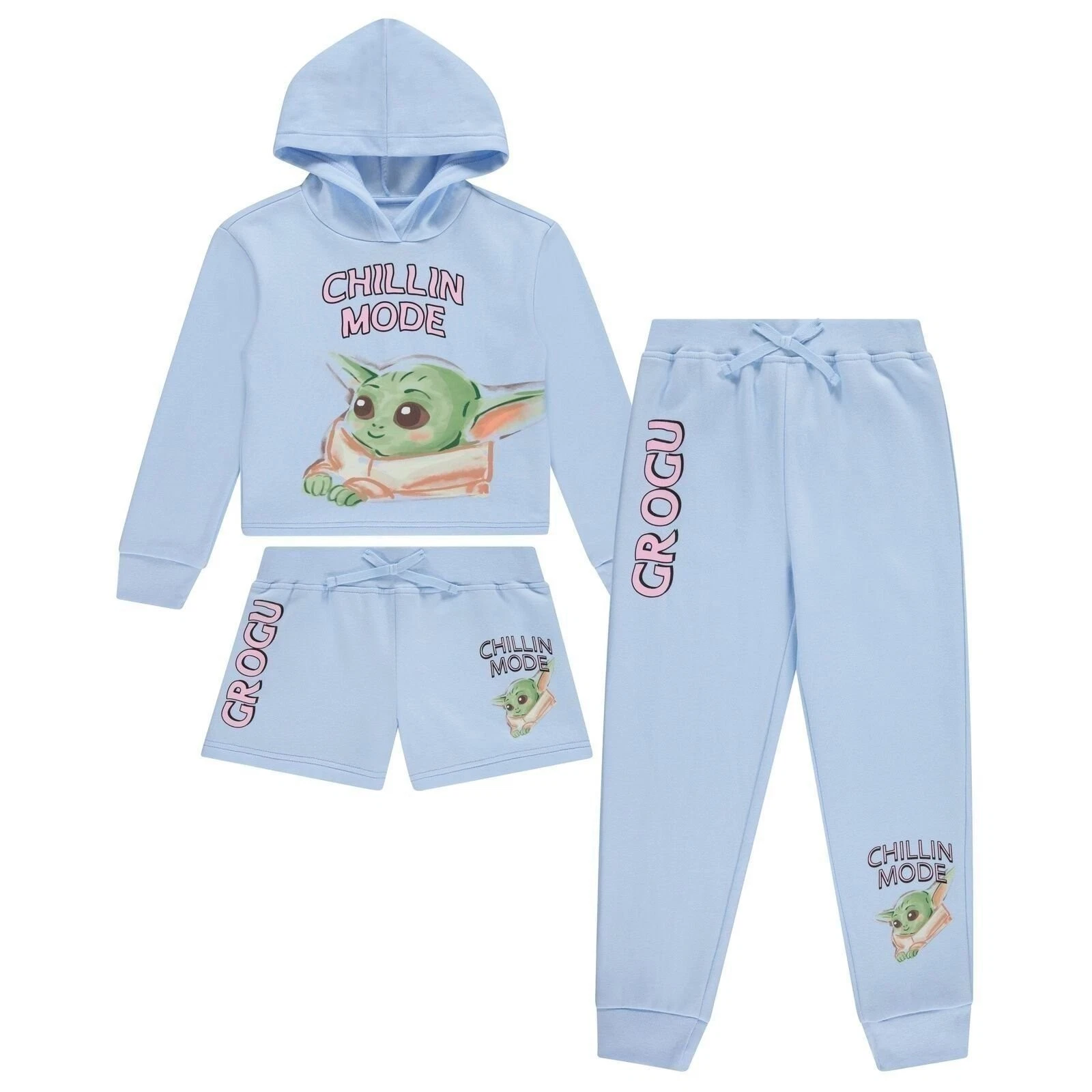 STAR WARS Girls Baby Yoda Clothing Set - Baby Yoda Hoodie,Shorts and Jogger...