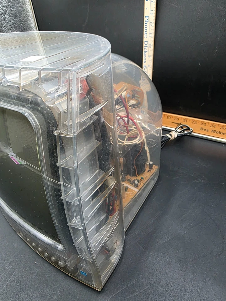 Vintage 2008 RCA SecureView 13” Transparent Prison TV CRT POWERS ON UNTESTED - Image 3 of 4