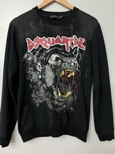 Dsquared2 Sweatshirt Mens 2XL Black Angry Gorilla Black Distressed Runs Small