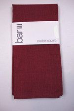 BAR III Solid Burgundy Red Pocket Square NEW MSRP 35