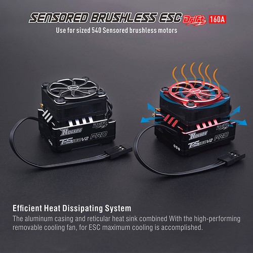 Rocket-RC Thunder 540 Sensored Brushless Motor & TS160A ESC for 1/10 RC Car 2S - Picture 8 of 18
