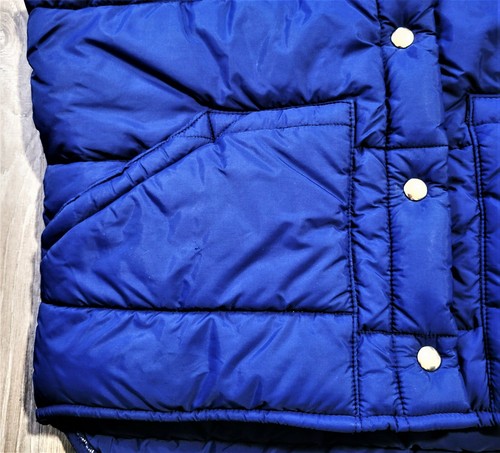 Vintage 60s 70s LL Bean Navy Blue Puffer Vest Vtg Union USA Made Cursive EUC L - Picture 5 of 12
