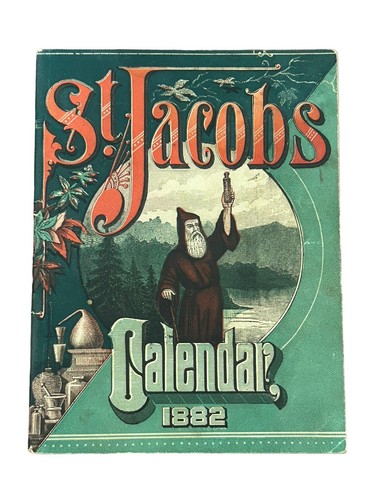 1882 St Jacobs Oil Calendar Booklet Ephemera C D Downs Williamsport ...
