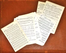 Vintage Mixed Sizes SMALL Sheet Music Old Hymnal Sheets LOT 75 Pages for Crafts