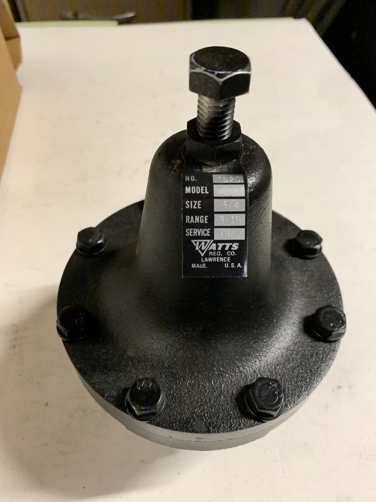WATTS 1520 FUEL OIL REGULATOR 3/4" for 4,5 or 6 fuel oil range 315