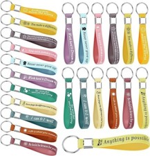 24 Pcs Keychains Bulk Silicone Motivational Key Inspirational Pastel Colors