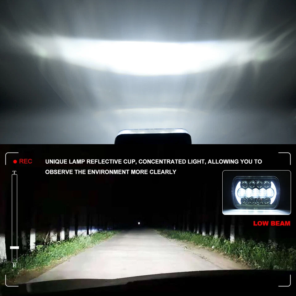 Par de faros LED 5x7 7x6" haz alto/bajo para Toyota Tacoma para 4Runner para camioneta Foto 4 de 4