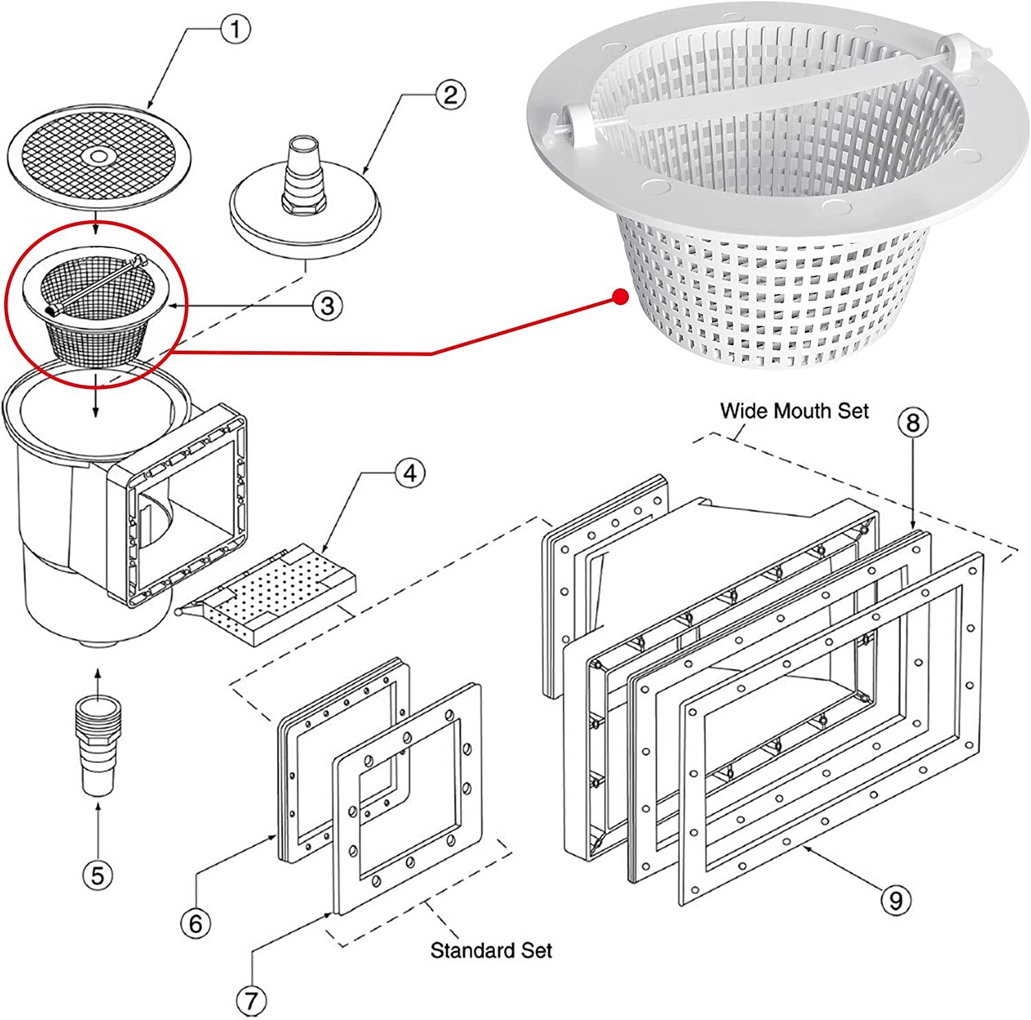 For Hayward SPX1091C SP1091LX SP1091WM Above Ground Pool Filter Skimmer