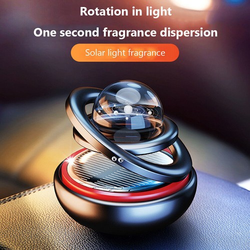 Car Solar Rotating Double Ring Suspension Aromatherapy Air Freshener Ornament