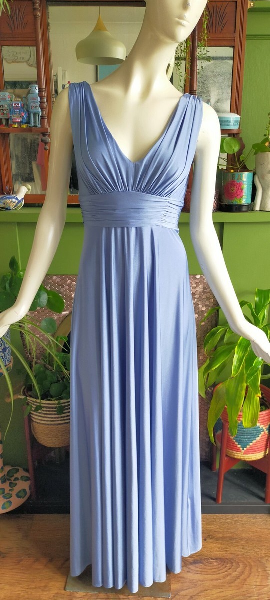 Biba Size 8 Dusky Blue Maxi Bridesmaid Wedding Evening Dress | eBay UK