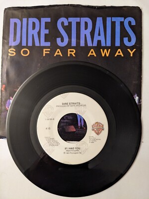 Dire Straits ''So Far Away'' ''If I Had You'' 45 Tested Vg+ Jukebox Picture Sleeve 