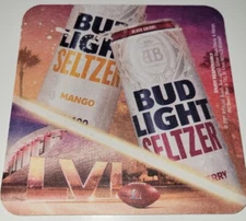Super Bowl LVI Party Coasters Bud Light Budweiser NFL Collectible Bengals Rams