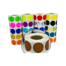 1" Round Color coded Inventory Dots Labels Stickers One Roll of 500 BROWN
