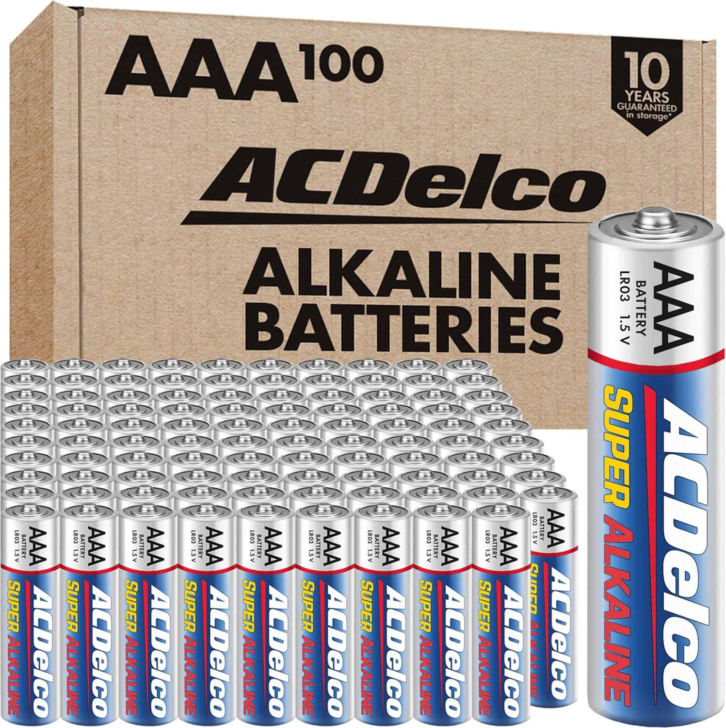 ACDelco 100-Count Triple AAA Batteries, Maximum Power Super Alkaline Battery, 10-image