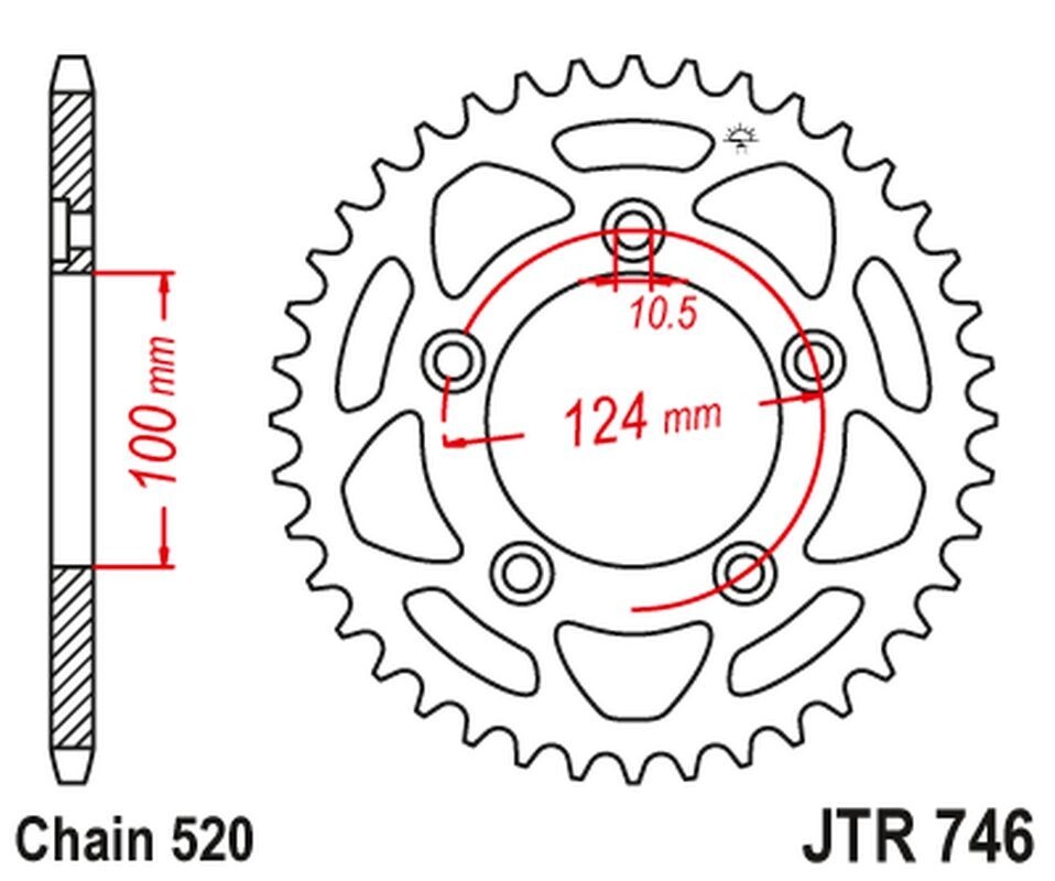 Pignon arrière JT 4444 ajustement précis pour résoudre l'usure de chaîne Ducati 899