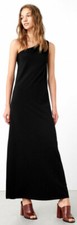 Mango Asymmetric neckline dress Long Black Size UK 10 rrp £69.99 NH10 KK 04