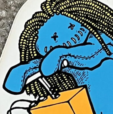 Vtg 1980's Alva Skateboard Sticker Mario ROO•BUH•CAH•BUH-not Santa