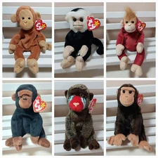 Ty Beanie Baby Monkey BUYERS CHOICE New w/Tag Protector Bongo Congo Mooch Cheeks