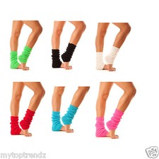 Plain Soft Thick Knit Girl's Leg Warmers Ankle Warmers Legwarmer Made in UK-