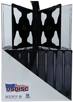 USDISC CD Jewel Cases Chubby 24mm, Quintuple 5 Disc (Black) Lot