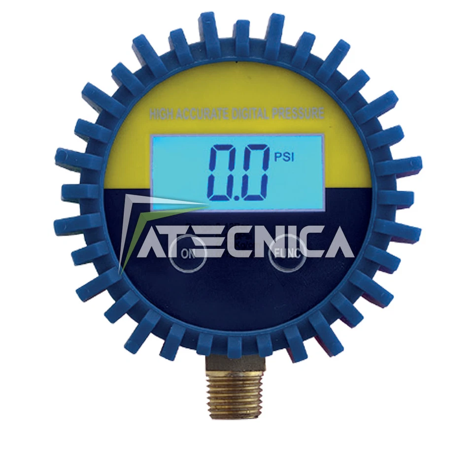 Manometro digitale con display 12 bar aria compressa att. radiale 1/4 Atecnica