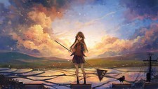 Landscape anime girls art portrait 2d sky clouds Custom Gaming Mat Desk