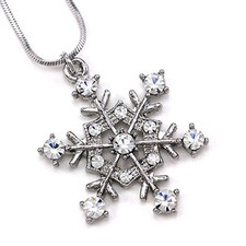 Snowflake Crystal Silver Tone Frozen Pendant Frozen Necklace Wedding Bridesmaid