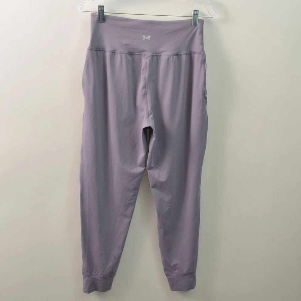 Under Armour Meridian Joggers Yoga Pants Womens Medium Purple Pockets Cropped - Image 2 of 4