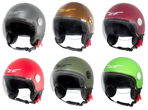 Casco Moto Demi Jet Duraleu EASY 1.5 Omologato con Visiera Antigraffio |  eBay