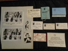 Lot of 9 1934-1938 San Diego Phi Eta Sigma Military Frat Invitations & Photos