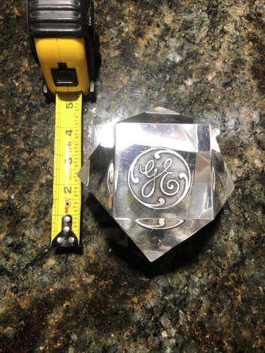 Rare GE general electric Lucite paperweight floaty floating logo Dealer Promo