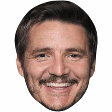 Pedro Pascal (Smile) Celebrity Mask, Flat Card Face