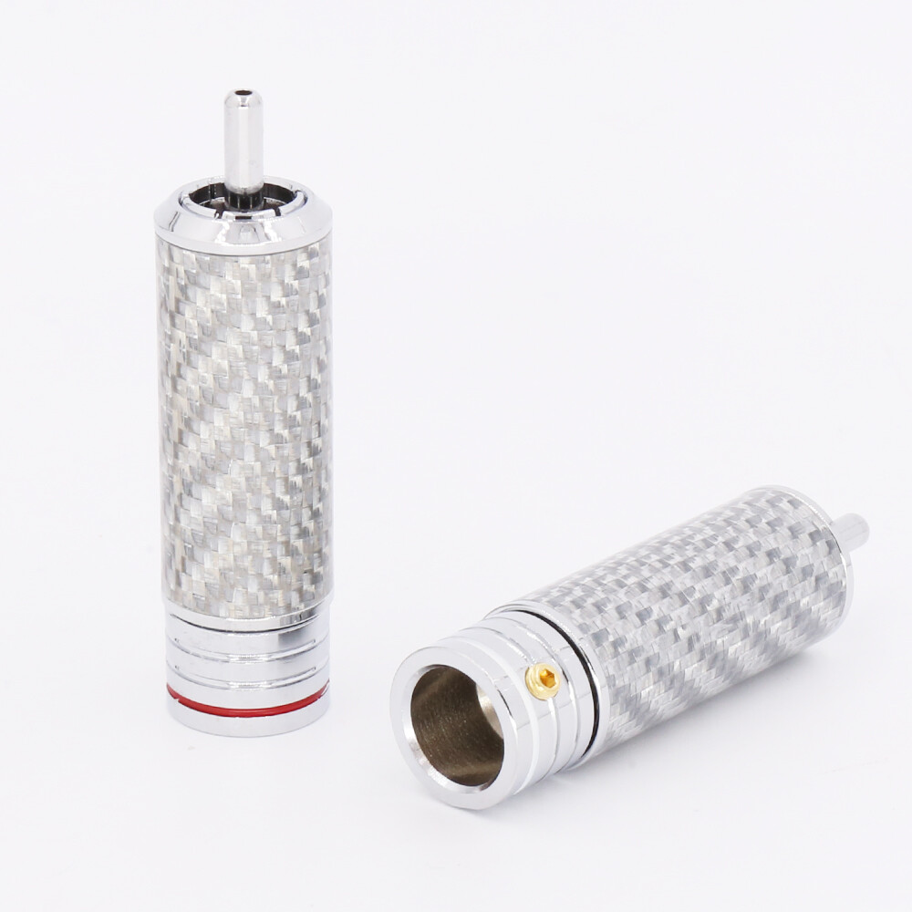 Carbon fiber HIFI RCA Plug Hiend Rhodiumplated RCA Connector for Diy