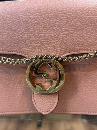 GUCCI DOLLARO AD INCASTRO GG TRACOLLA TRACOLLA CATENA BORSA - Rosa/Rosa - Foto 5 di 17