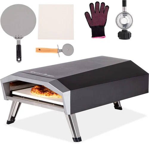 Outdoor Patio Portable Propane Gas Pizza Oven Stainless Steel BBQ Grill Cooker