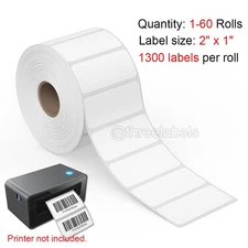 2"x1" Direct Thermal Labels Barcode Adhesive Shipping Sticker for Rollo & Zebra