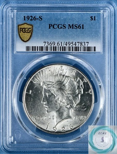 1926-S Peace Dollar PCGS MS61 - Super Original Mint State!
