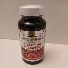 Amazing Formulas Quercetin Bromelain 60 Veggie Capsules Exp: 12/26
