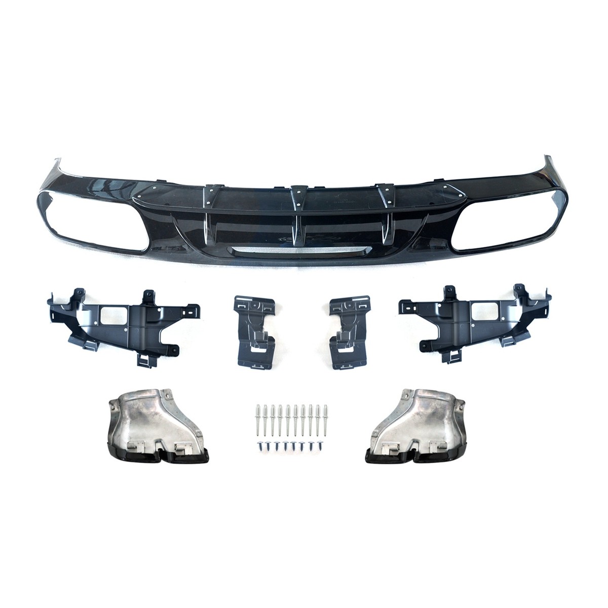 Rear Bumper Diffuser Lip With Black Tips For Mercedes Benz CLS