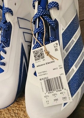 NEW Adidas Men\'s 11.5 Adizero Electric Football Cleats White Royal Blue IE6292 adidas Adizero Electric Football Cleats White Royal Blue Men  main image 4