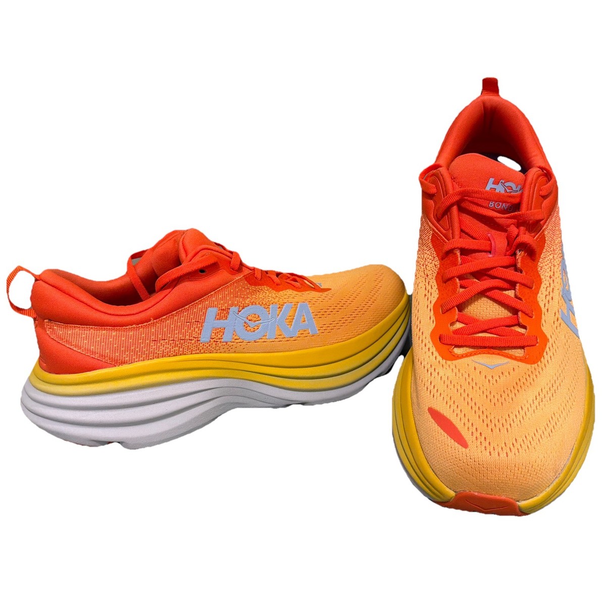 Men\'s 11.5D Hoka One One Bondi 8 1123202-PBAY Puffin\'s Bill Orange Amber Yellow Hoka Men One One Bondi X Orange Yellow Carbon | Mercari main image 2