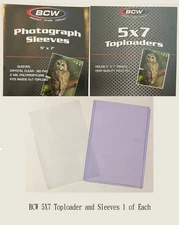 (1ct) BCW 5x7 Toploader and Sleeves Set in Loose Bag (READ Description)