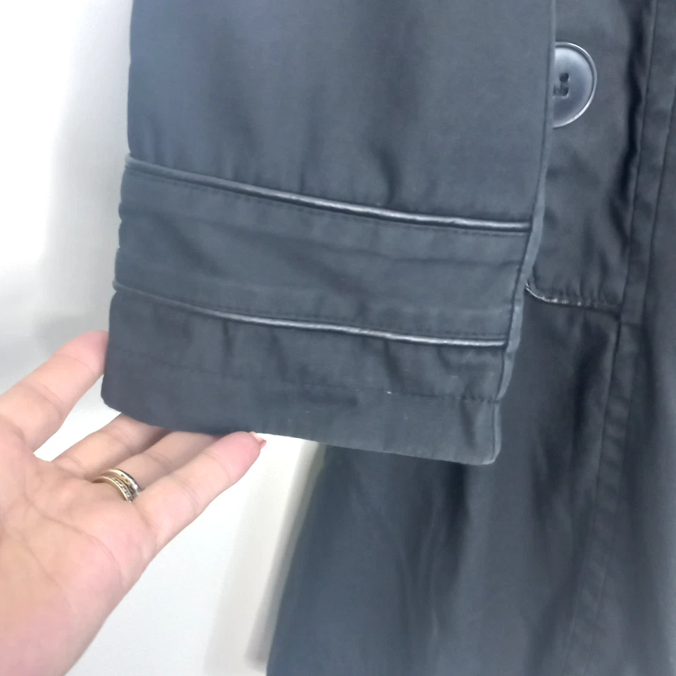 Tammy Girl Vintage Y2K Black Belted Bow Trench Coat 16 Years 176 CM UK 6-8 - Image 4 of 4