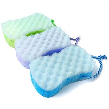 3 Pcs Bath Sponge for Women/Men, Exfoliating 1 Count Pack of 3 , Colorful
