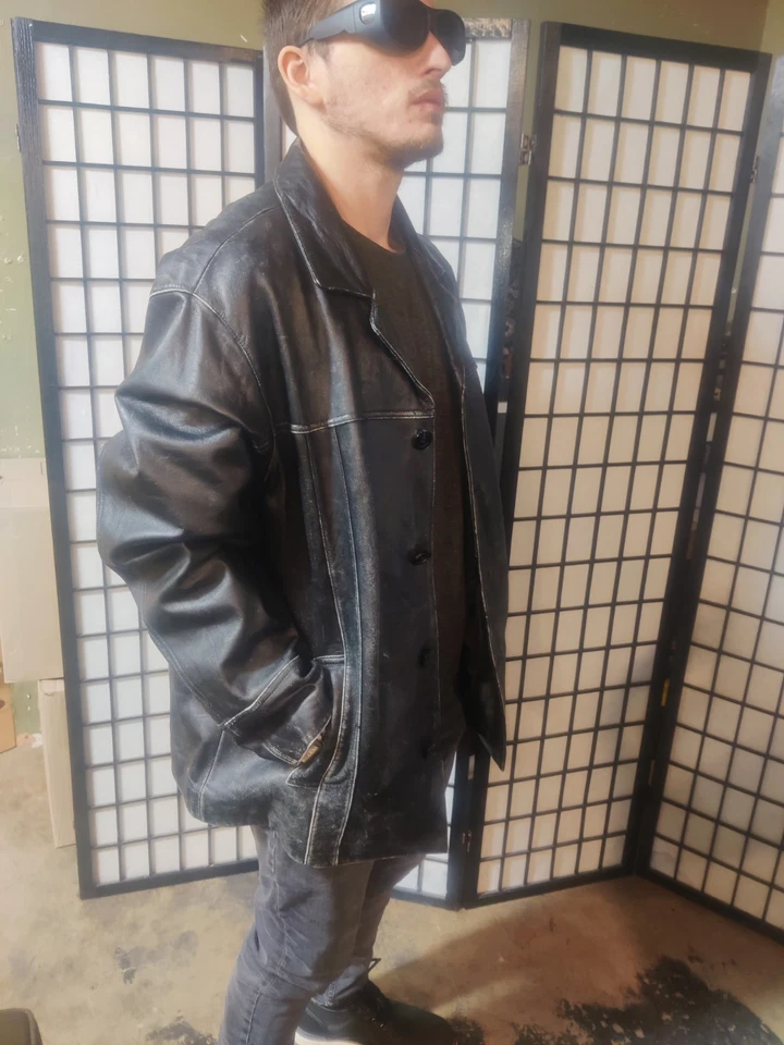 Abrigo vintage de cuero genuino M. Julian envejecido, Wilson Foto 2 de 4