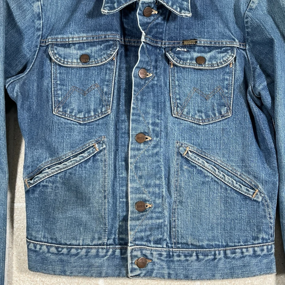 Винтажная джинсовая куртка 50-х 60-х Maverick Blue Bell куртка дальнобойщика размер 36 сделано в США - Изображение 4 из 4